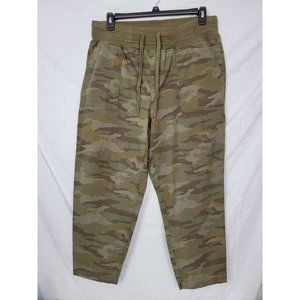 Terra & Sky Womens Drawstring Green Camo Pants Size 14W